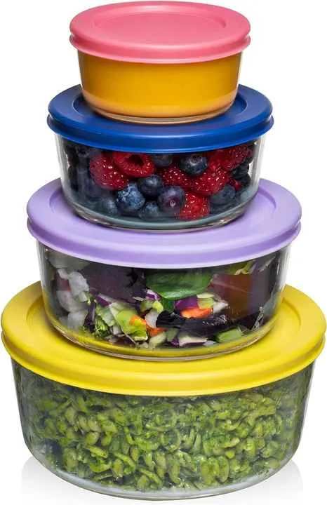 حاويات زجاجية لتخزين الطعام، حاوية زجاجية، 8 قطعGlass Food Storage Containers, Glass Container, 8 Pieces