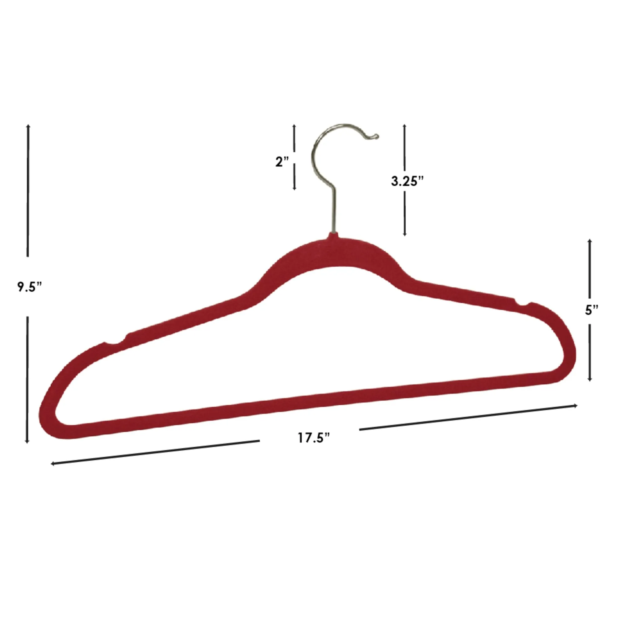 10 Piece Velvet Hanger, Burgundy