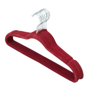 10 Piece Velvet Hanger, Burgundy