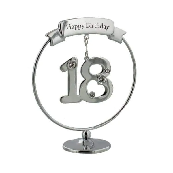 Happy 18th Birthday Crystocraft Swarovski Crystal Ornament