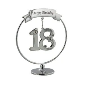 Happy 18th Birthday Crystocraft Swarovski Crystal Ornament