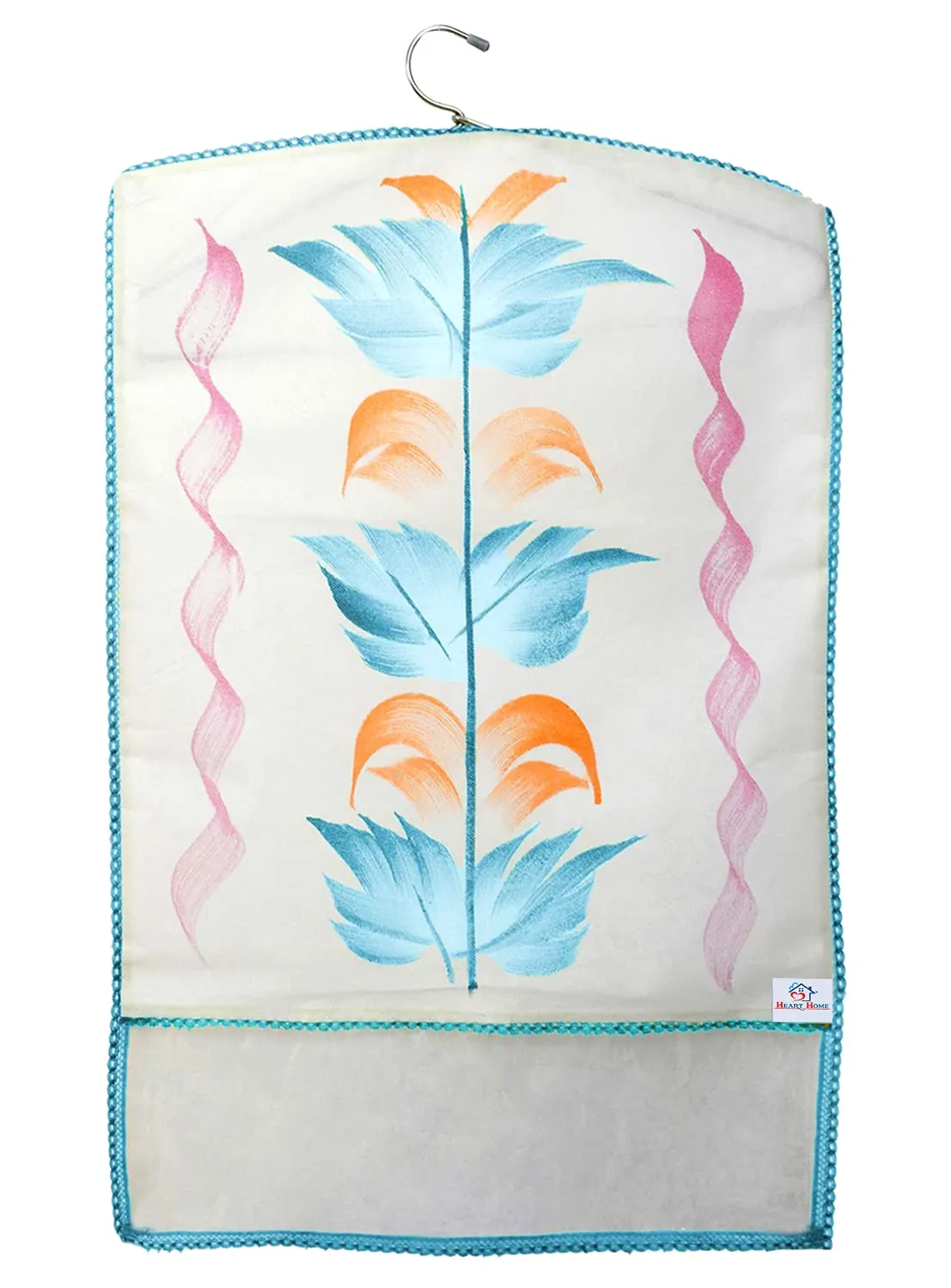 Heart Home Non Woven Hanging Saree Cover, Wardrobe Organizer, Closet Organizer, Saree & Garments Protector Cover With 1 Zipper Compartment on Back Side- Pack of 6 (Sky Blue)-HS_38_HEARTH21491