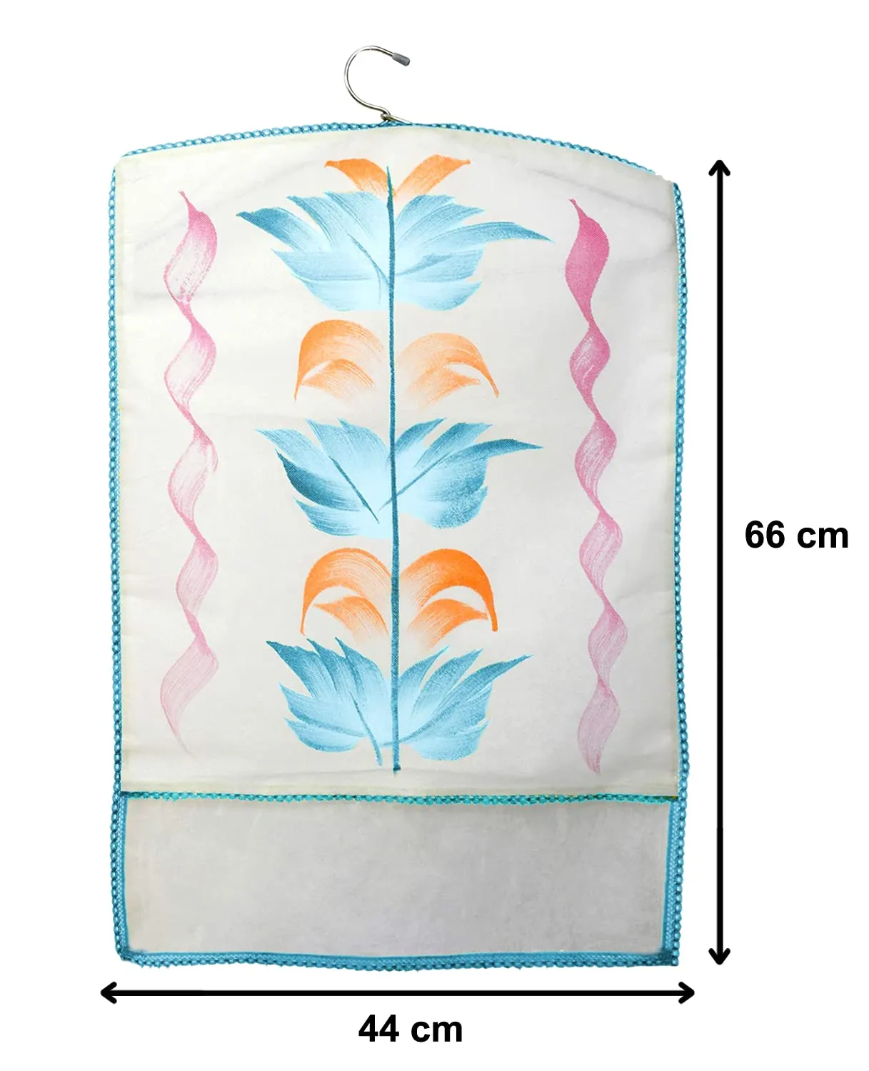 Heart Home Non Woven Hanging Saree Cover, Wardrobe Organizer, Closet Organizer, Saree & Garments Protector Cover With 1 Zipper Compartment on Back Side- Pack of 6 (Sky Blue)-HS_38_HEARTH21491