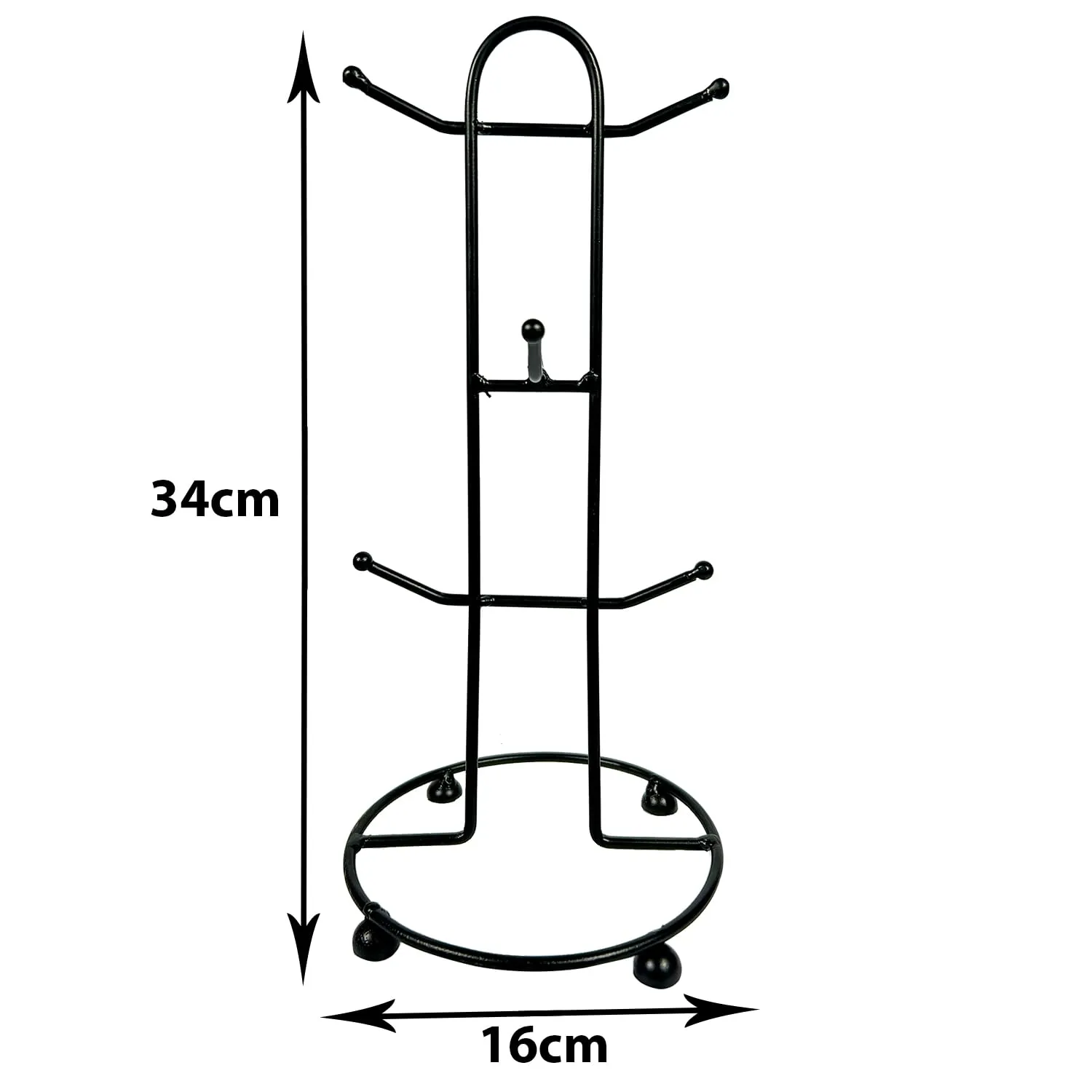 Homestic Kitchen Stand | Cup Stand for Kitchen | Coffee and Tea Mug Holder | Dinning Tabel Cup Stand for Kitchen | Organizer for Kitchen | 6 Cup Stand Hanger | Black