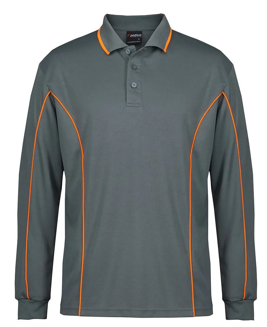 JBs Wear 7PIPL Long Sleeve Piping Polo