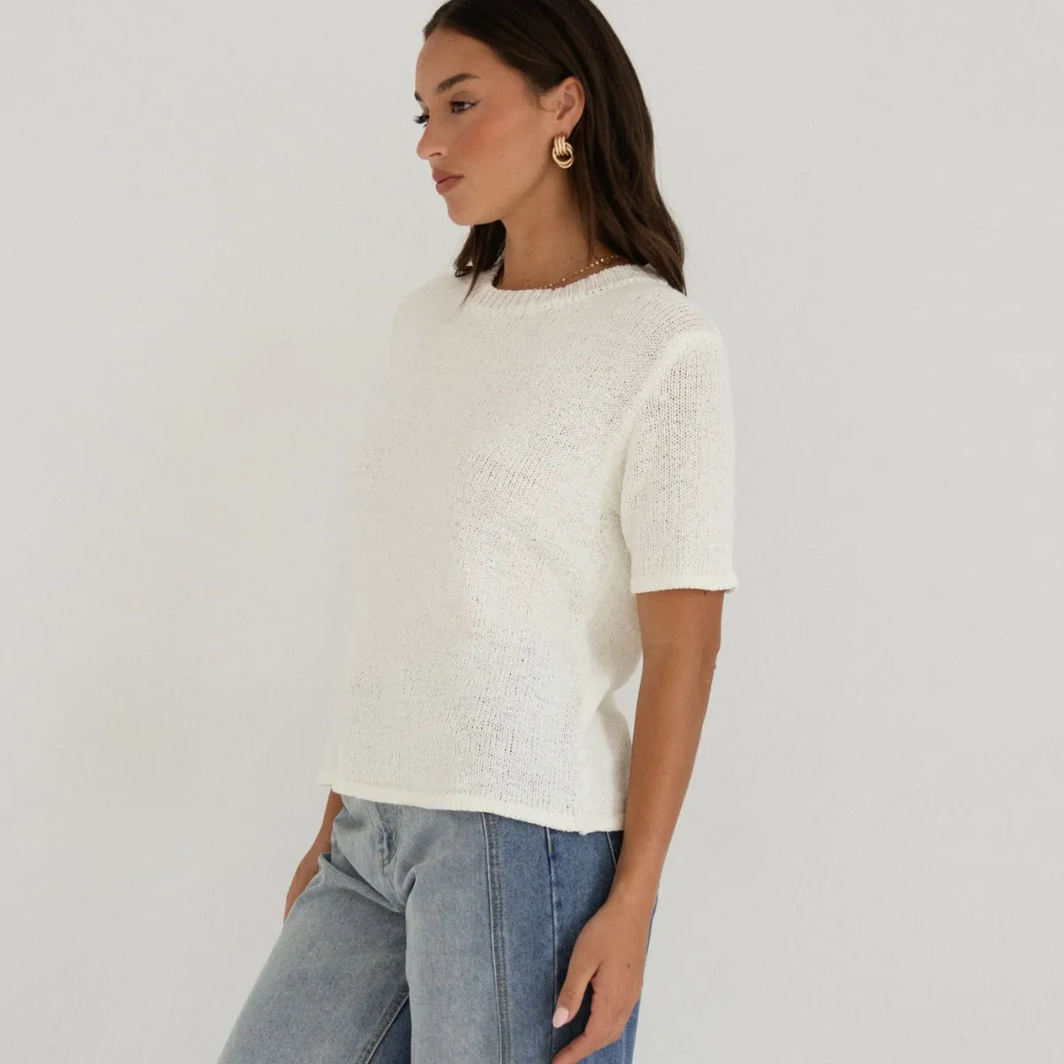 Layne Knit Top (White)
