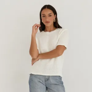 Layne Knit Top (White)