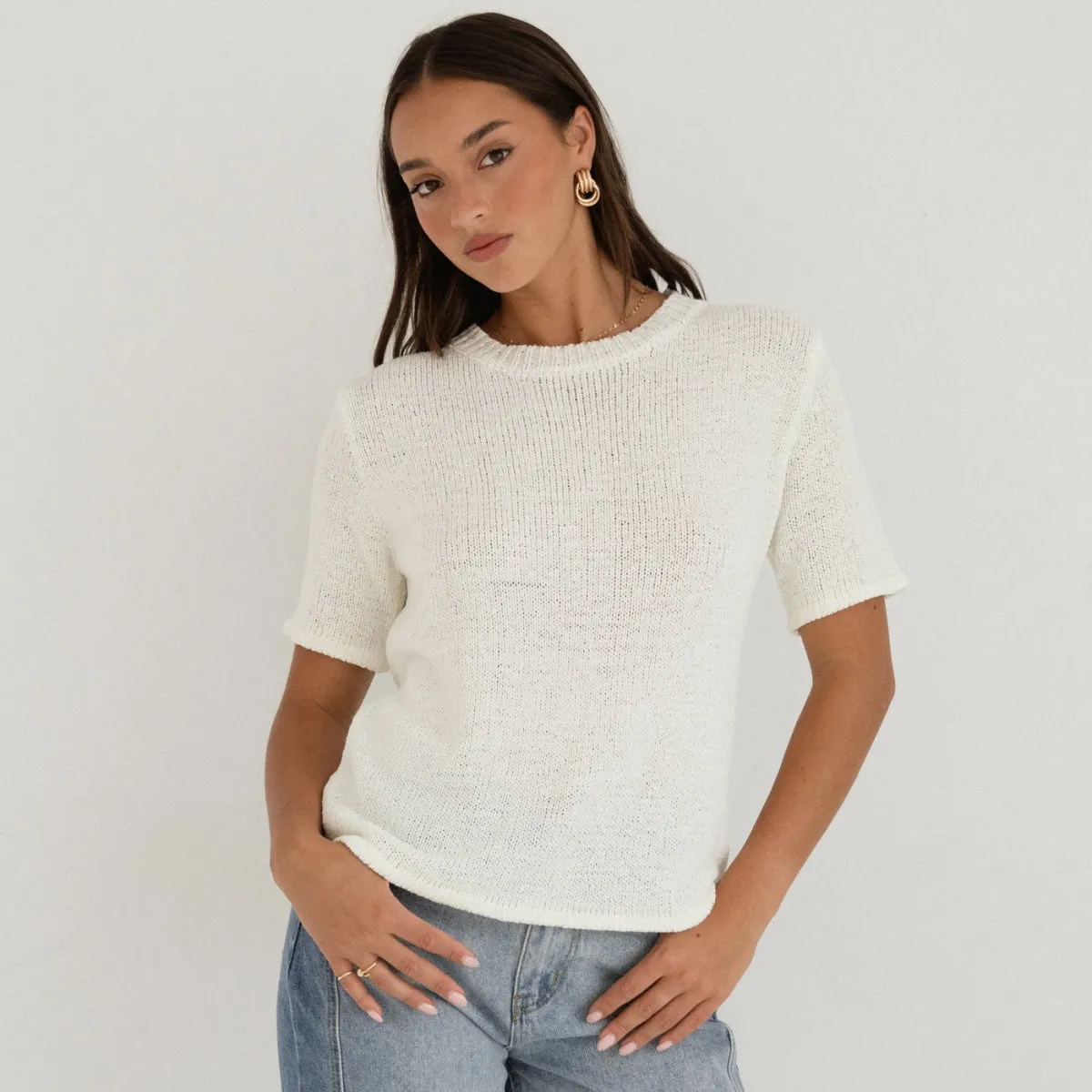 Layne Knit Top (White)