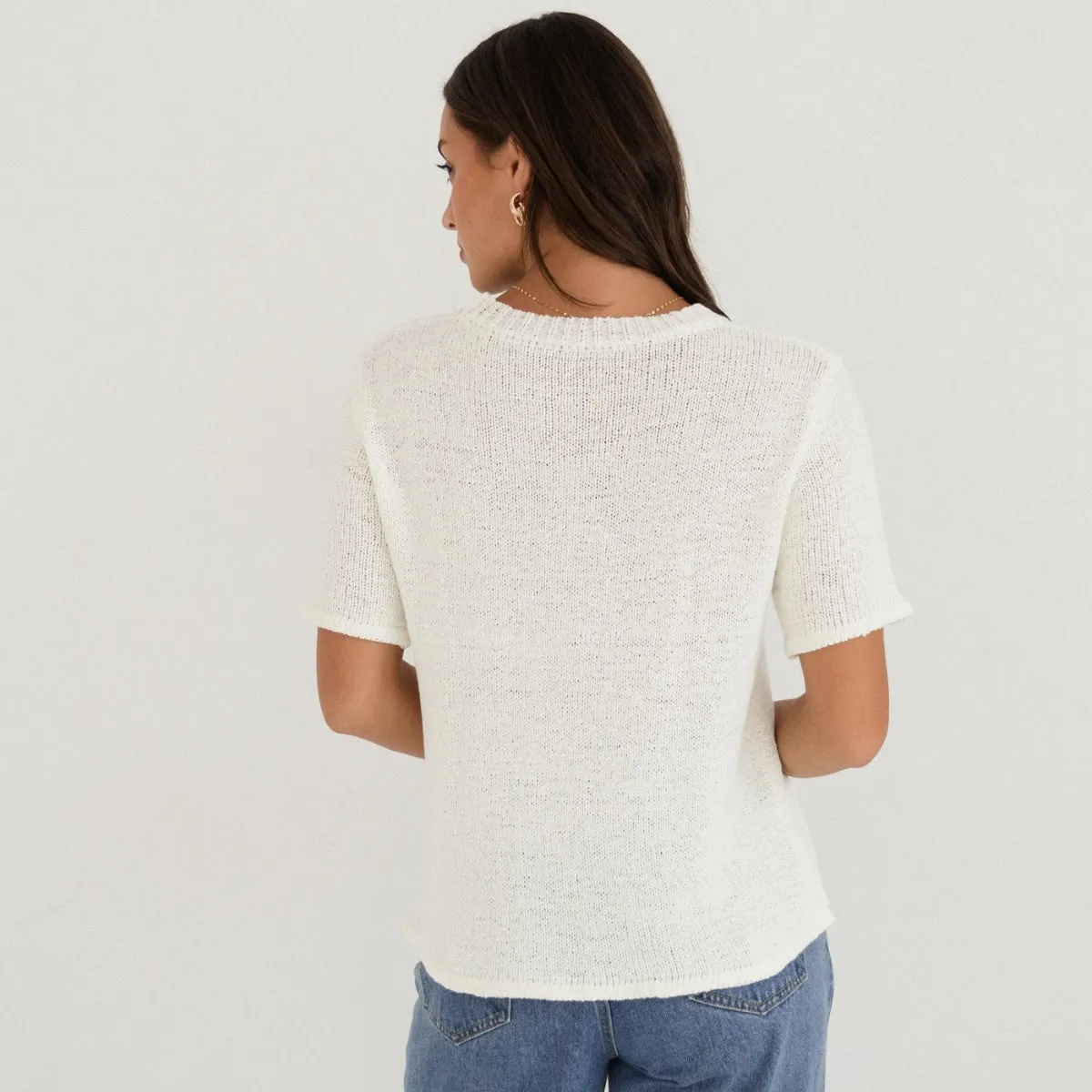 Layne Knit Top (White)