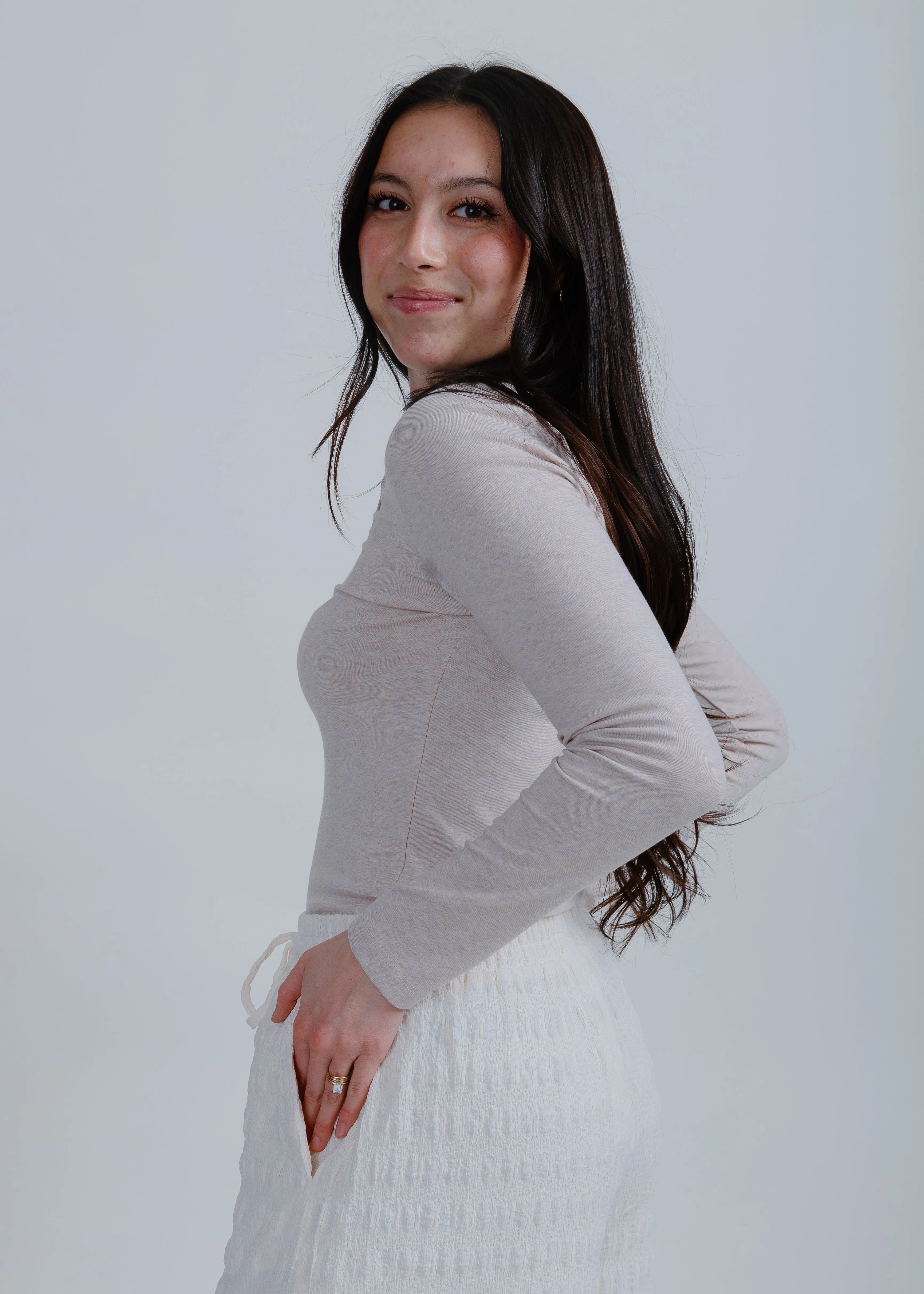 Lora Long Sleeve Top - Oatmeal