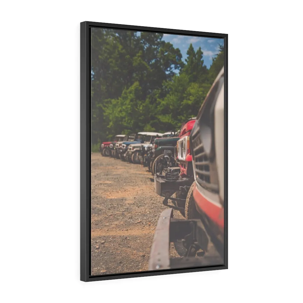 Toyota Land Cruiser "Relic Lineup" Artwork - Framed Canvas by Alex Cortani