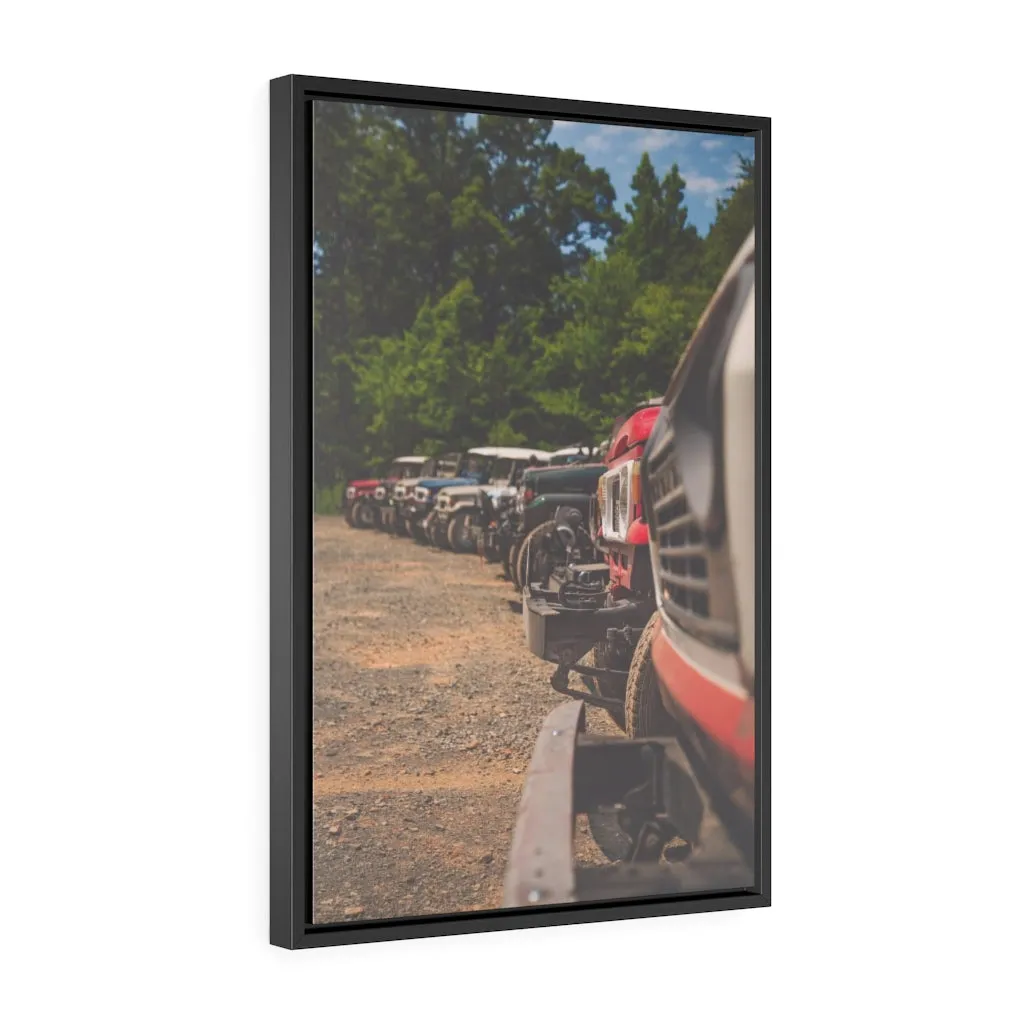 Toyota Land Cruiser "Relic Lineup" Artwork - Framed Canvas by Alex Cortani